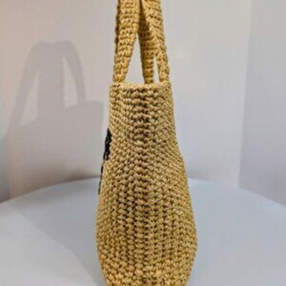 Prada Natural/Beige Small Woven Raffia Tote - Picture 2 of 5